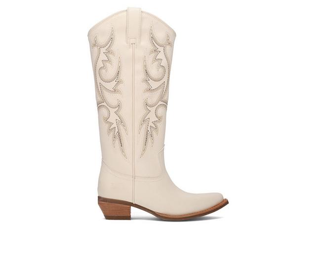 Women's Frye & Co. Irlene Tall Deco Stitch Western Boots in Off White color