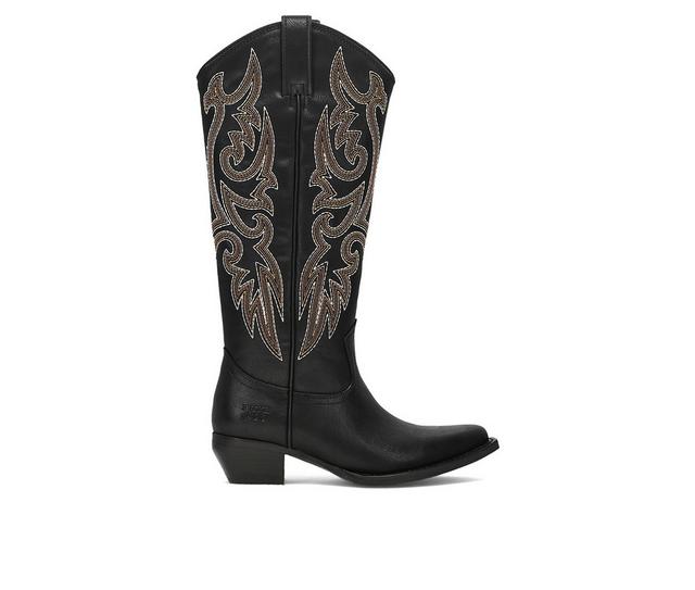 Women's Frye & Co. Irlene Tall Deco Stitch Western Boots in Black color