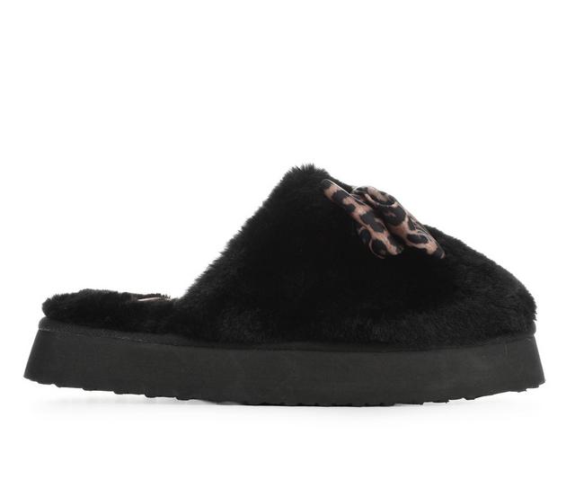 Women's Juicy OShean Slippers in Black/Leopard color