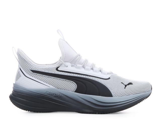 Men's Puma Darter Pro 2 LS Running Shoes in White Blk Fade color