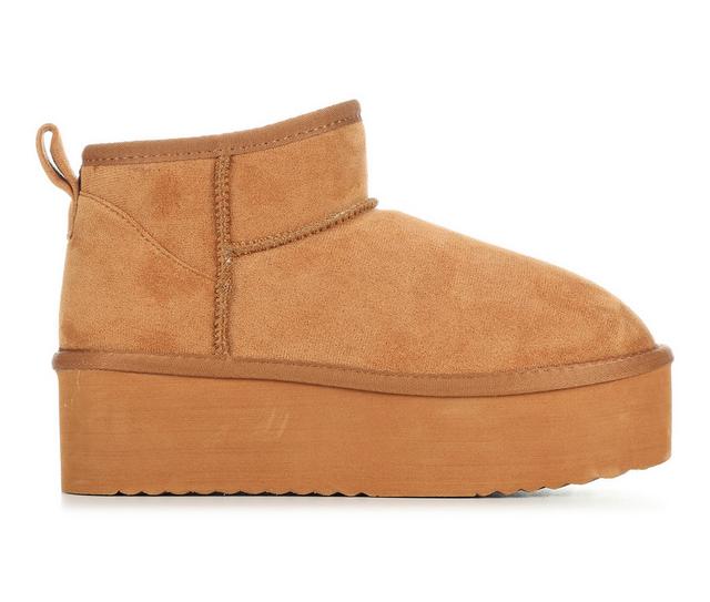 Women's Soda Benji-M Platform Boots in Tan color