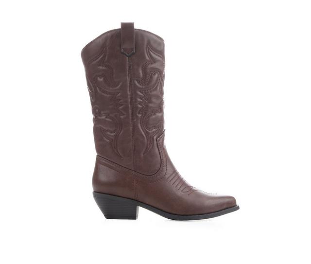 Women's Soda Rerun-S Western Boots in Dark Tan color