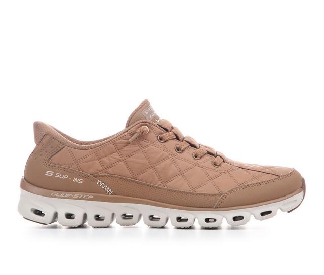 Women's Skechers Glide-Step Cozy Fit 104556 Slip-In Sneakers in Chestnut color