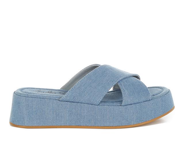 Women's London Rag Karbi Platform Sandals in Denim color