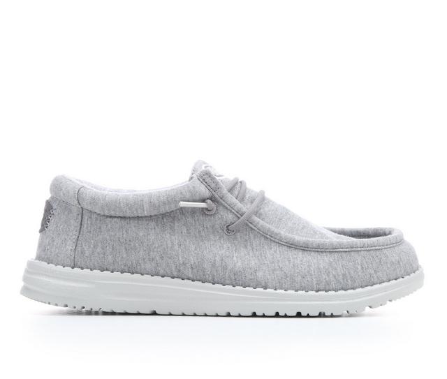 Men's HEYDUDE Wally Stretch Sox Jersey Casual Shoes in Grey color