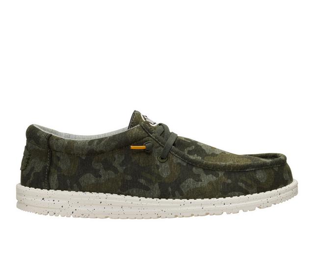 Men's HEYDUDE Wally Stretch Sox Jersey Casual Shoes in Camo Multi color