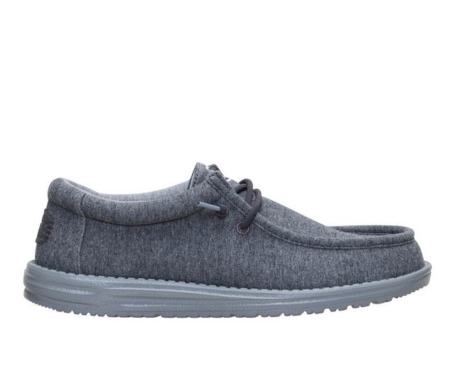 Men's HEYDUDE Wally Stretch Sox Jersey Casual Shoes in Charcoal color