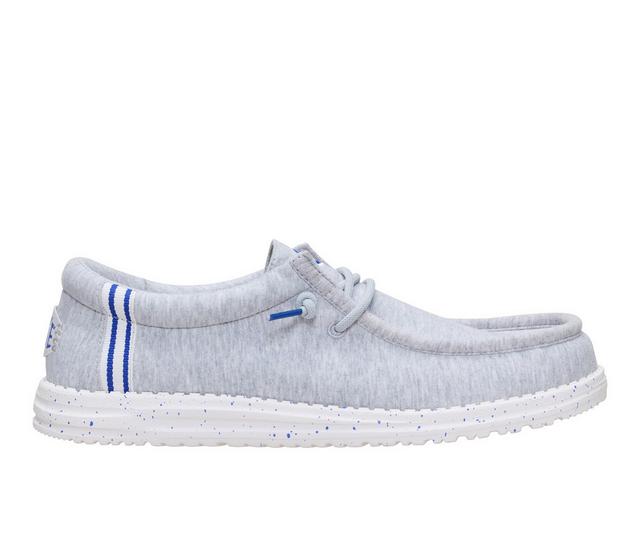 Men's HEYDUDE Wally Stretch Sox Jersey Casual Shoes in Light Grey color