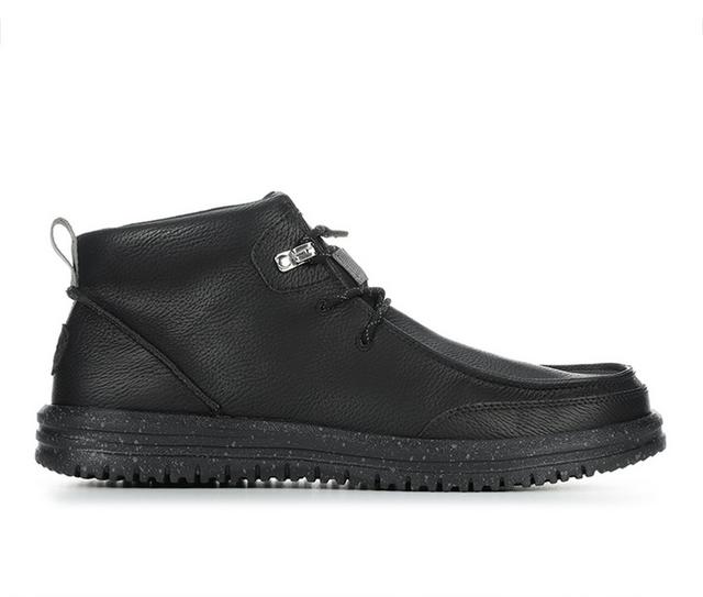 Men's HEYDUDE Bradley Chukka Classic Boots in Black/Grey color