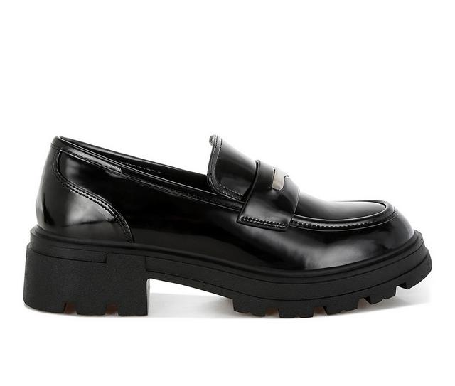 Women's London Rag Gleam Stride Loafers in Black color