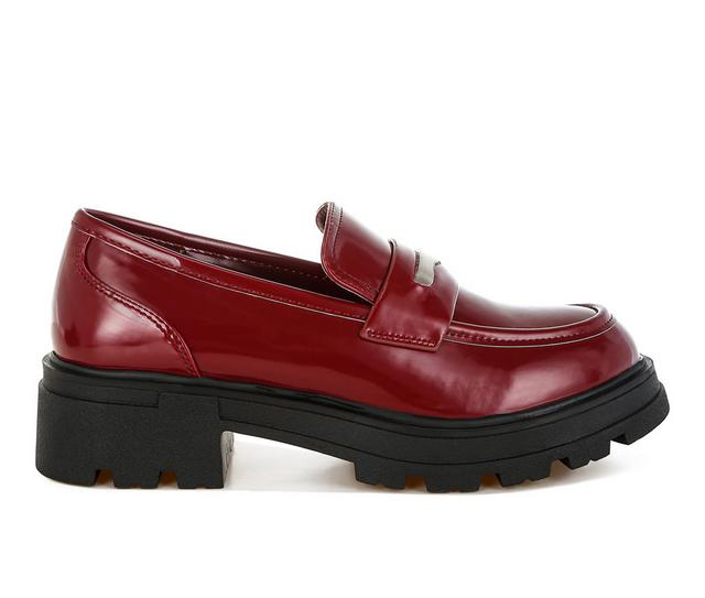 Women's London Rag Gleam Stride Loafers in Burgundy color