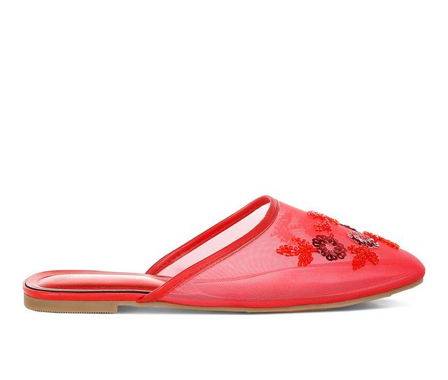 Women's London Rag Nahra Flats in Red color