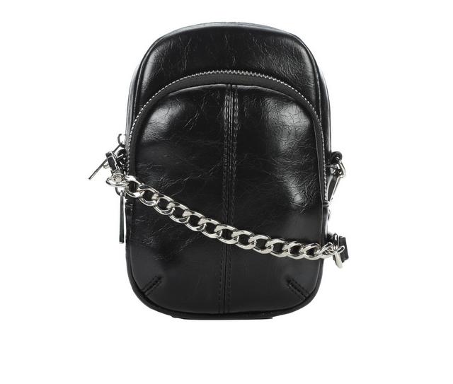 Madden Girl Crinkle Chain Crossbody Handbag in Black color