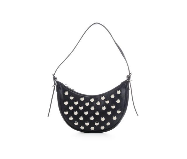 Madden Girl PU Hardware Crescent Handbag in Black color