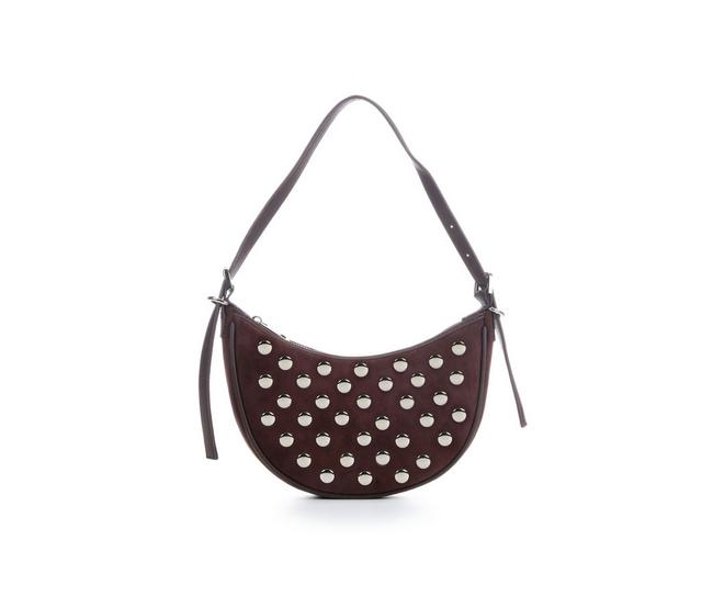 Madden Girl PU Hardware Crescent Handbag in Brown color