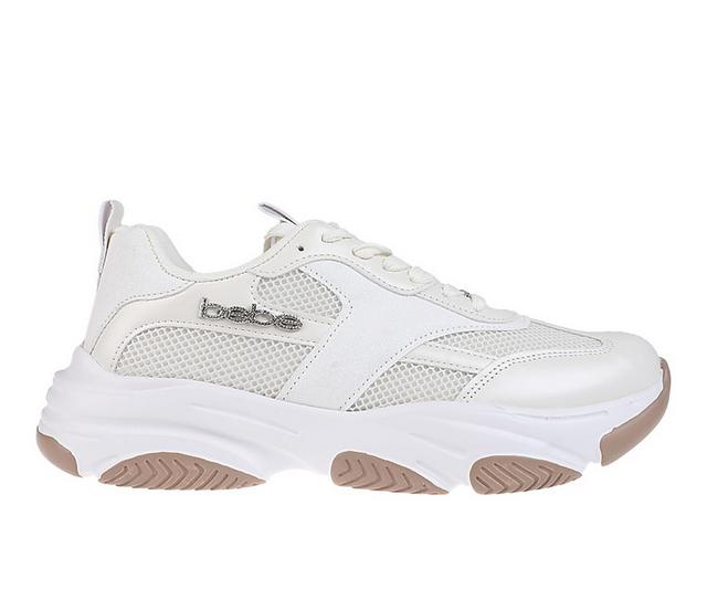 Women's Bebe Sadie Sneakers in Off White color