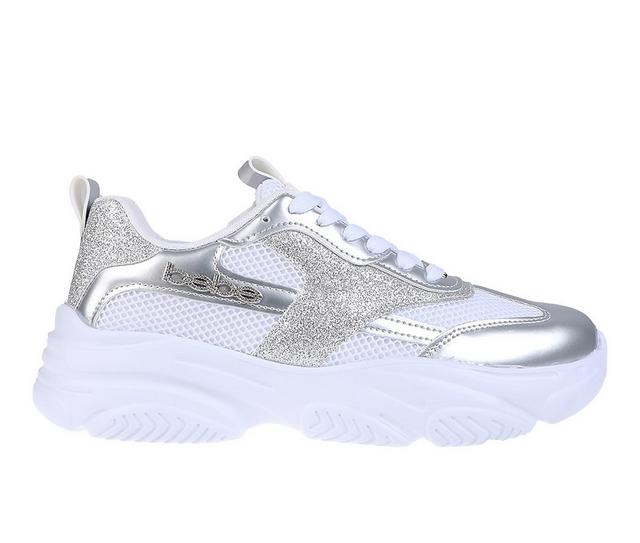 Women's Bebe Sadie Sneakers in Silver color