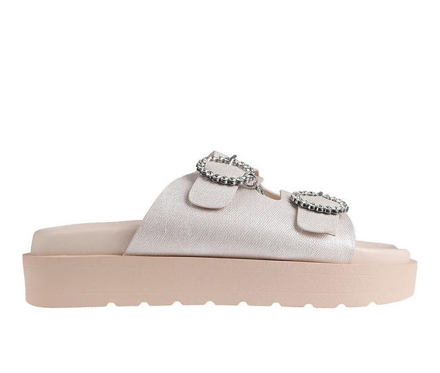 Women's Bebe Arabella Footbed Sandals in Cream color