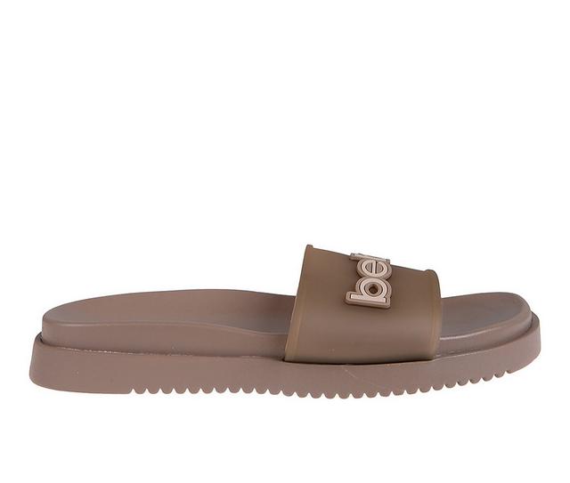 Women's Bebe Aurora Sport Slides in Tan color