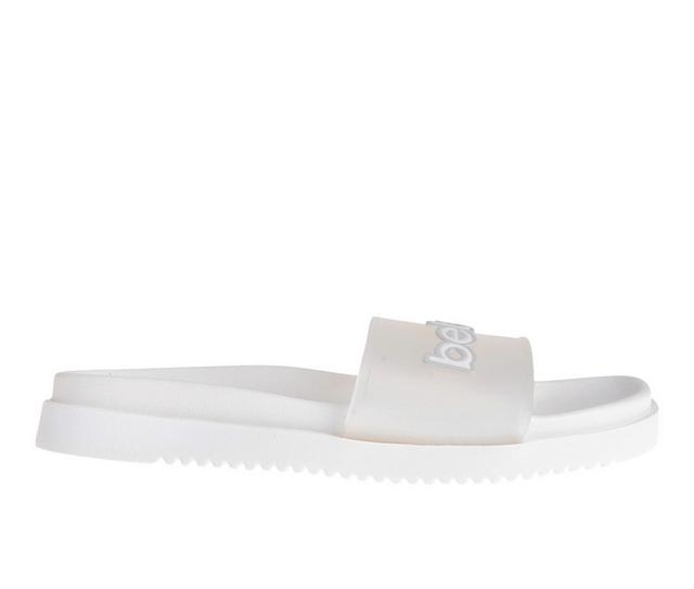 Women's Bebe Aurora Sport Slides in White color