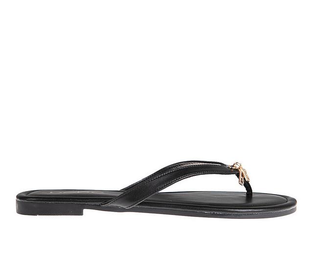 Women's Bebe Georgia Flip Flops in Black color