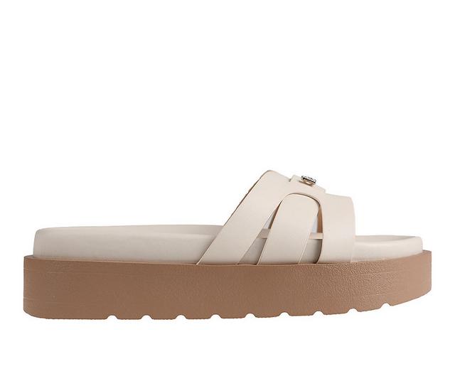 Women's Bebe Phoebe Footbed Sandals in Oatmeal color