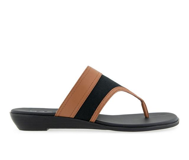 Aerosoles Gesa Flip-Flops in Black Canvas color