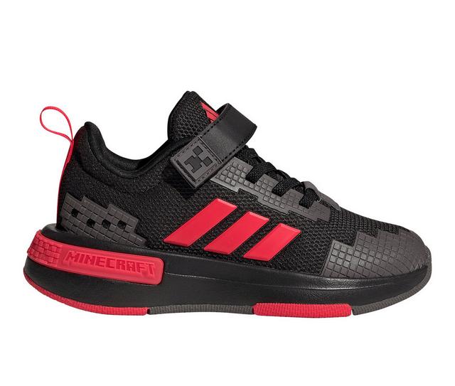 Boys' Adidas Little Kid Minecraft Pro Sneakers in Blk/Gry/Red color