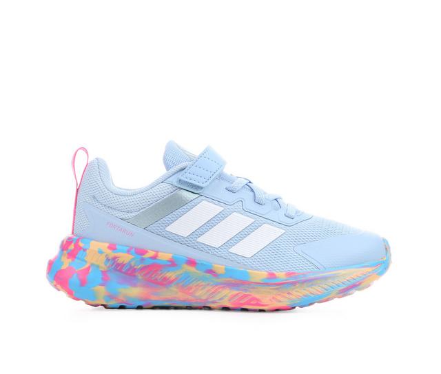 Kids' Adidas Little Kid FortaRun 4.0 El C Running Shoes in Blue/Grey/Pink color