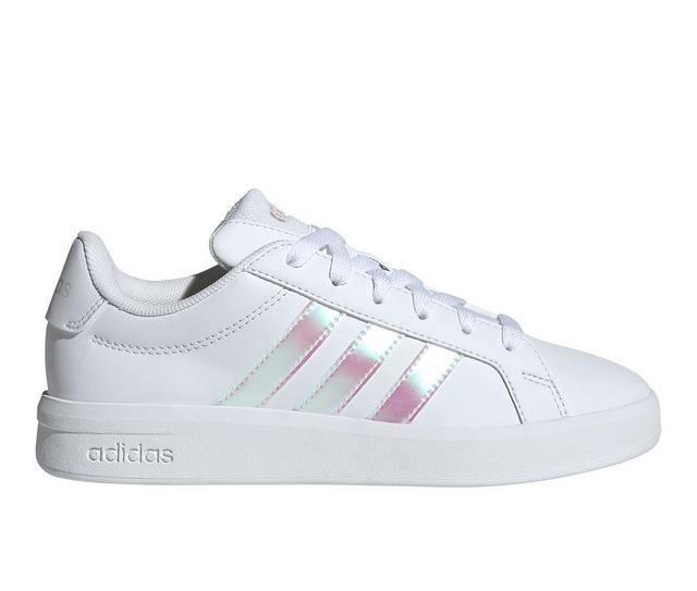 Kids' Adidas Big Kid Grand Court 3.0 Junior Sneakers in Wht/Iridesent color