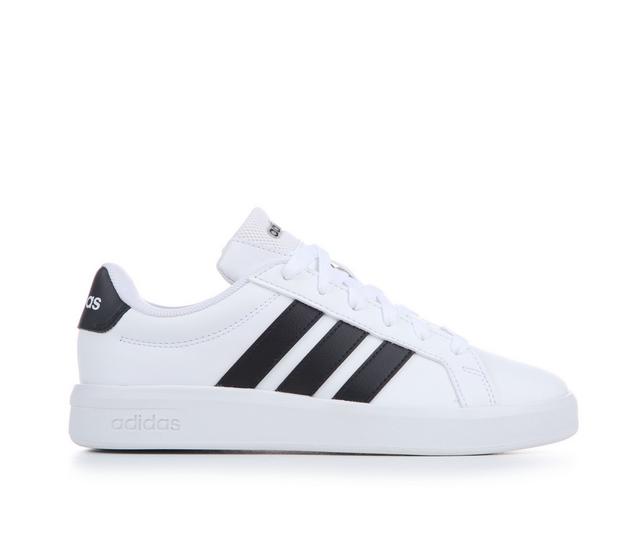 Kids' Adidas Big Kid Grand Court 3.0 Sneakers in White/Black color