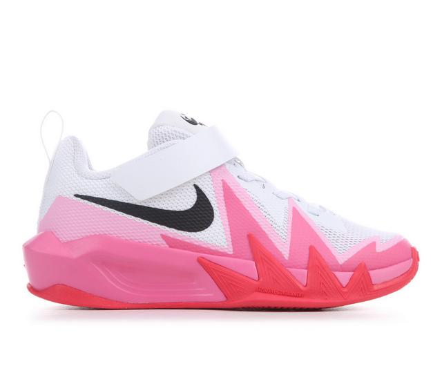 Girls' Nike Little Kid Dynamite Basketball Shoes in Wht/Pinksicle color