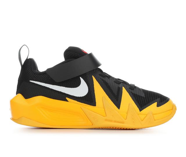 Boys' Nike Little Kid & Big Kid Dynamite Sneakers in Blk/Orng/Gold color