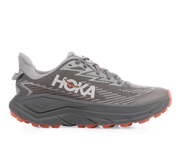 Women's Hoka Challenger 8 GTX Trail Running Shoes in Cement/Gravel color