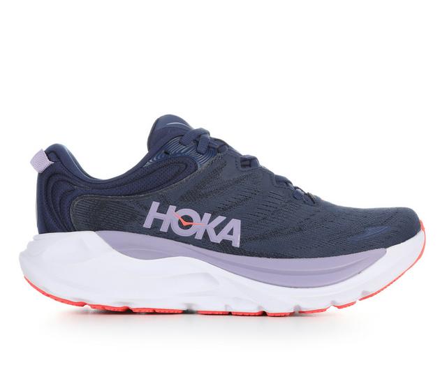 Women's Hoka Gaviota 6 Running Shoes in Navy/Purple color