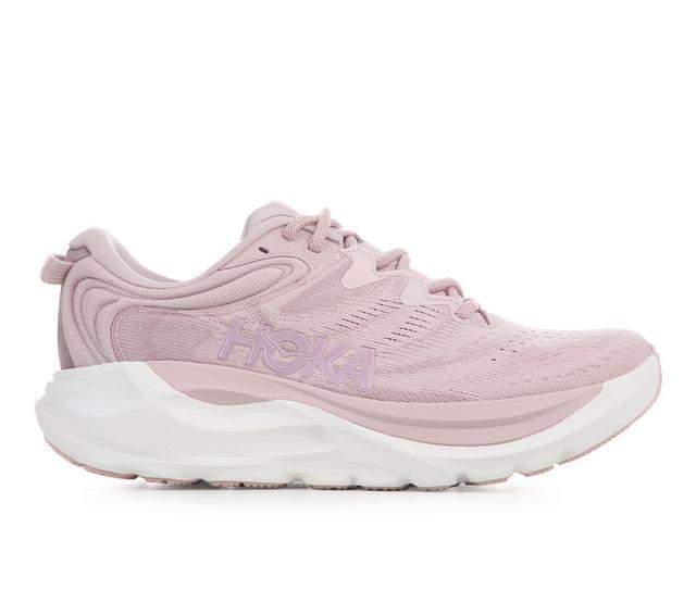 Women's Hoka Gaviota 6 Running Shoes in Glim/Pnk/Qrtz B color