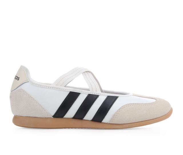 Women's Adidas Barreda Mary Jane Sneakers in White/Black/Gum color