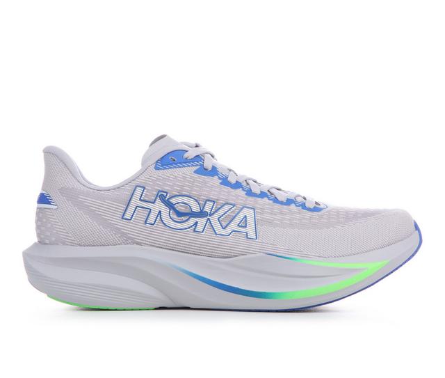 Men's Hoka Mach 7 Running Shoes in Grey/Blue color