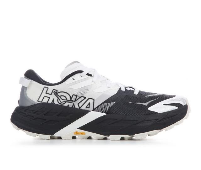 Men's Hoka Speedgoat 7 Trail Running Shoes in Black/White color