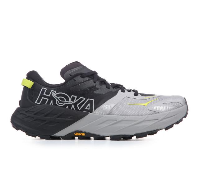 Men's Hoka Speedgoat 7 Trail Running Shoes in Black/Grey color