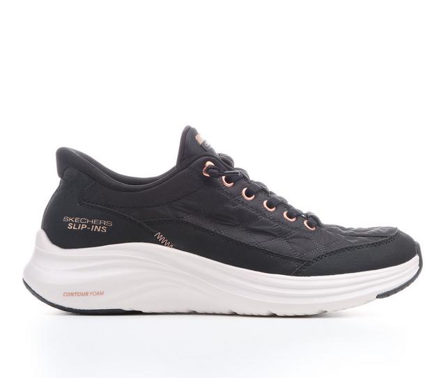 Women's Skechers 150413 Cozy Walking Shoes in Black/Rose Gold color