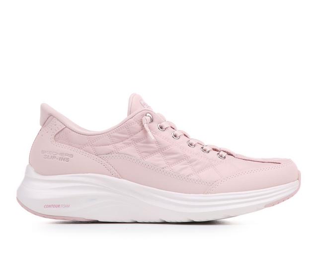 Women's Skechers 150413 Cozy Fit Contour Foam Slip In Walking Shoes in Mauve color