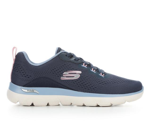 Women's Skechers 150754 Arch Fit Summits Walking Shoes in Navy color