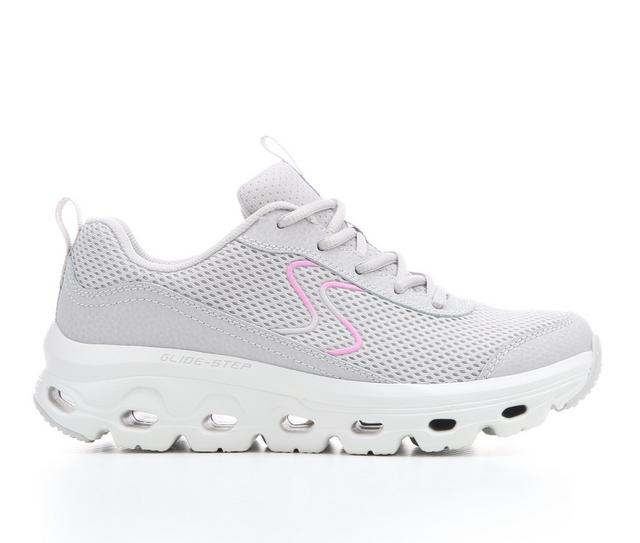 Women's Skechers 180402 Glide-Step Sole Running Shoes in Grey/Pink color