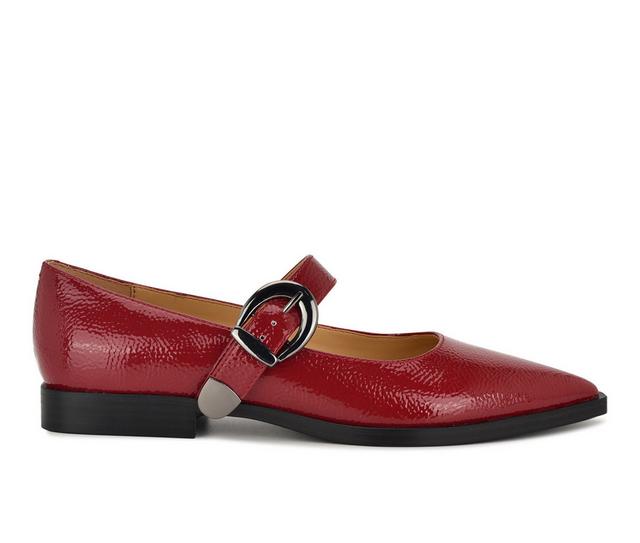 Women's Nine West Katrel Flats in Dark Red color