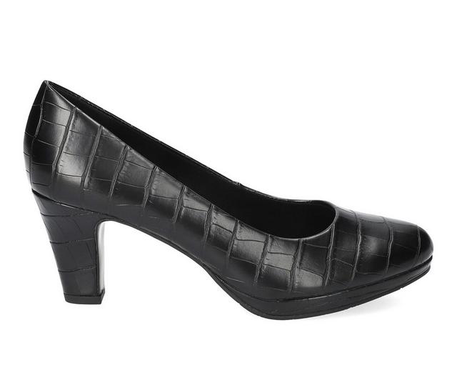 Women's Easy Street Equinox Pumps in Black Croco color