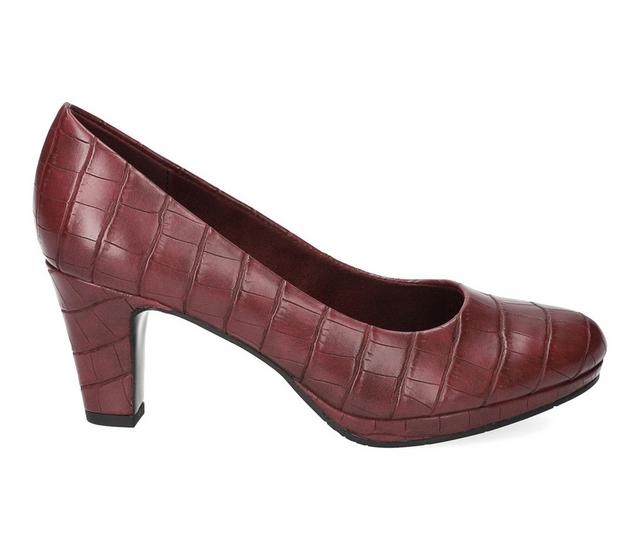Women's Easy Street Equinox Pumps in Burgundy Croco color