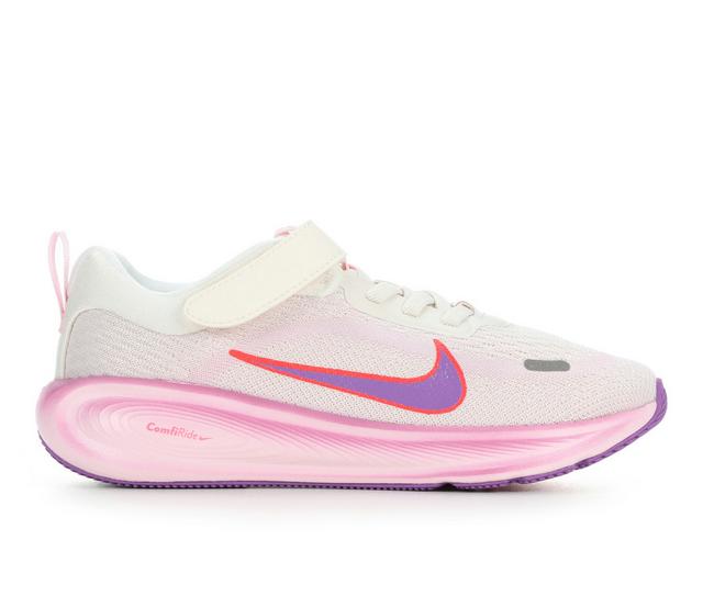 Girls' Nike Little Kid Stellar Ride Running Shoes in Chalk/Violet/Pk color