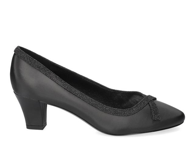 Women's Easy Street Kata Pumps in Black Satin color