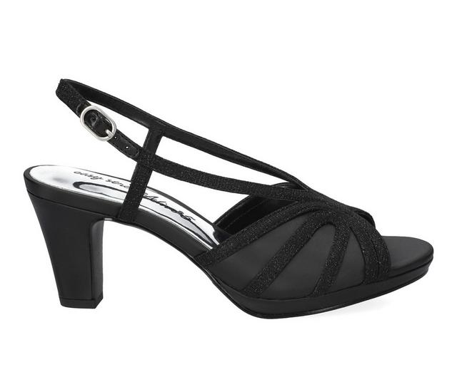 Women's Easy Street Starlight Dress Sandals in Black Satin color